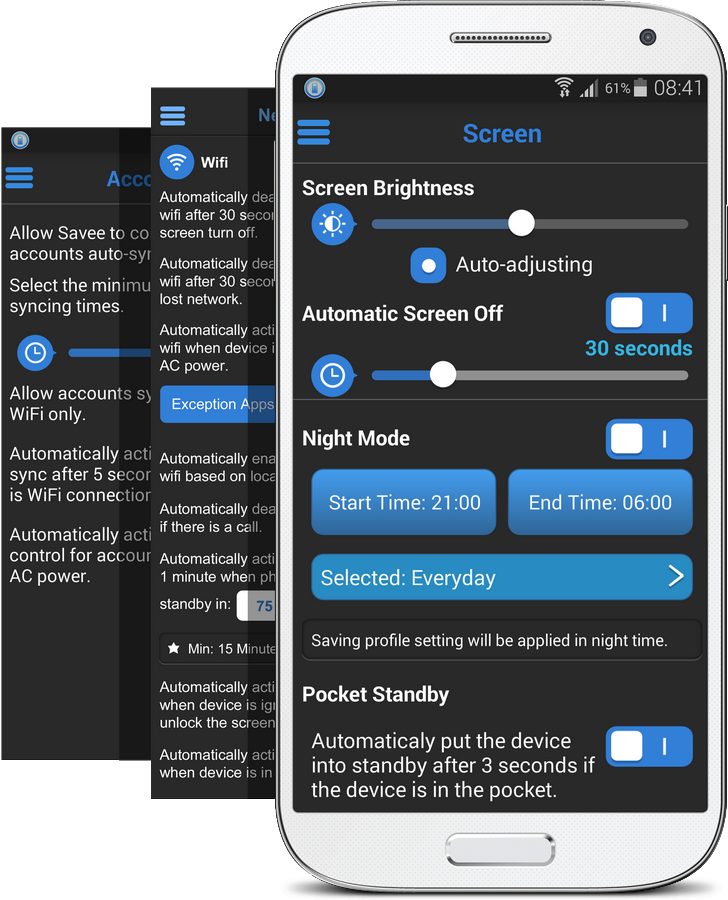 Double battery life automatically with Savee